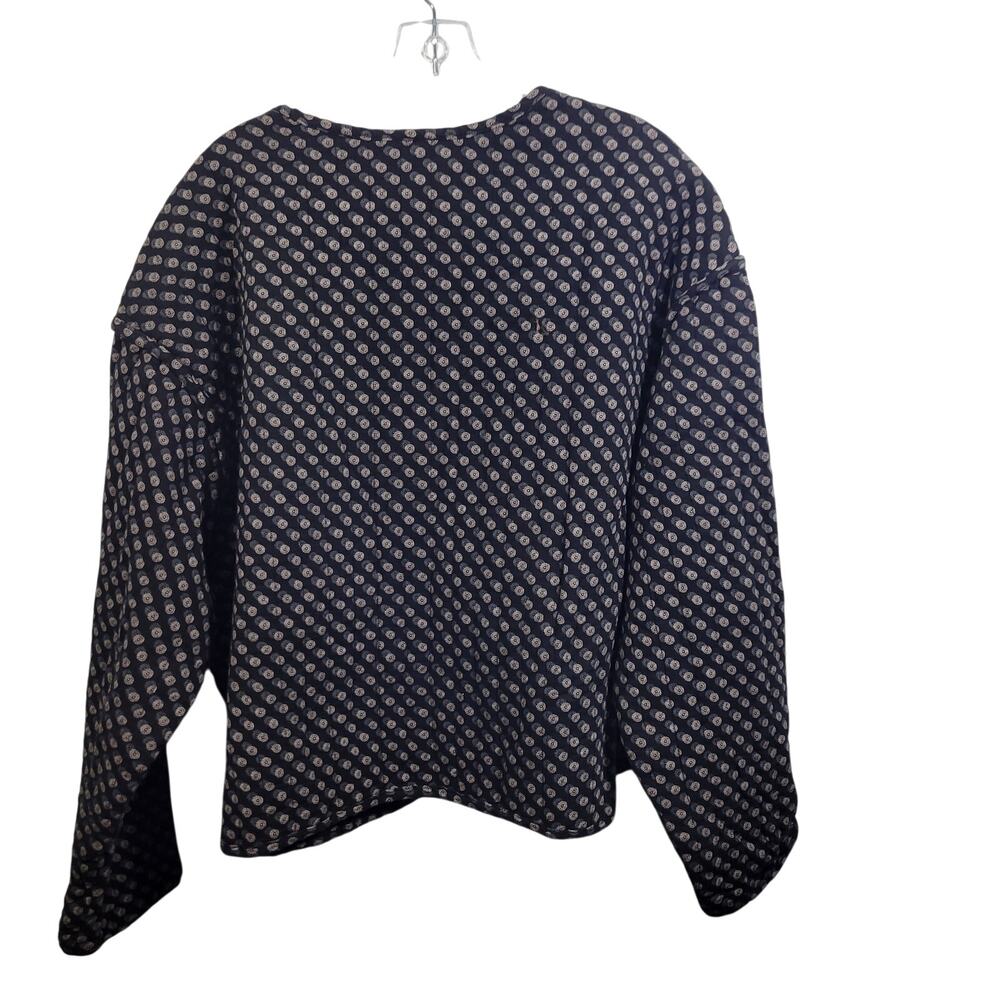 Old Navy Crafted Bomber Black Geo Cropped Jacket Size 2X 121825-1245 - Picture 5 of 7